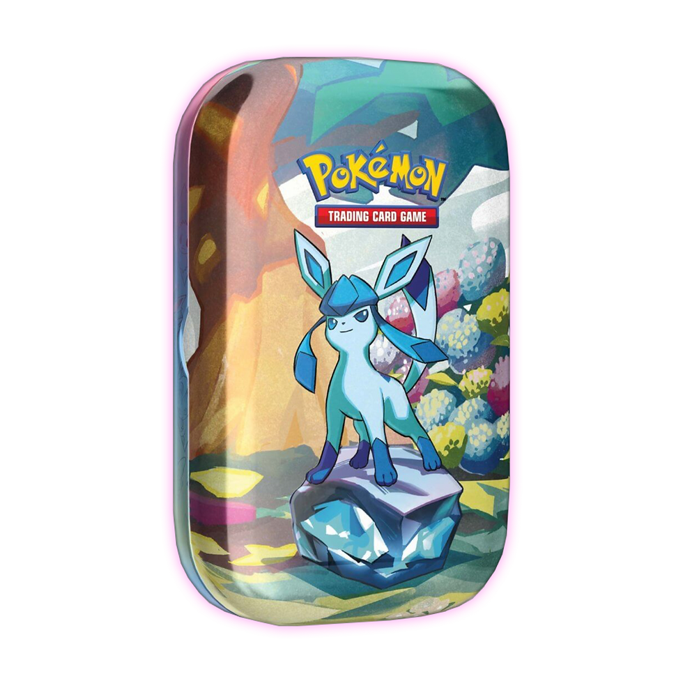 Thumbnail: Prismatic Evolutions Mini Tin - Glaceon - POKÉMON TCG Scarlet & Violet 8.5 - Triple 3 Collectibles