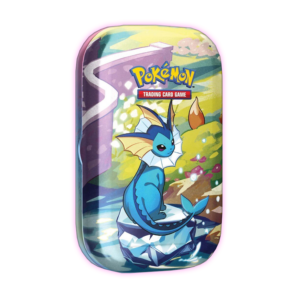 Thumbnail: Prismatic Evolutions Mini Tin - Vaporeon - POKÉMON TCG Scarlet & Violet 8.5 - Triple 3 Collectibles