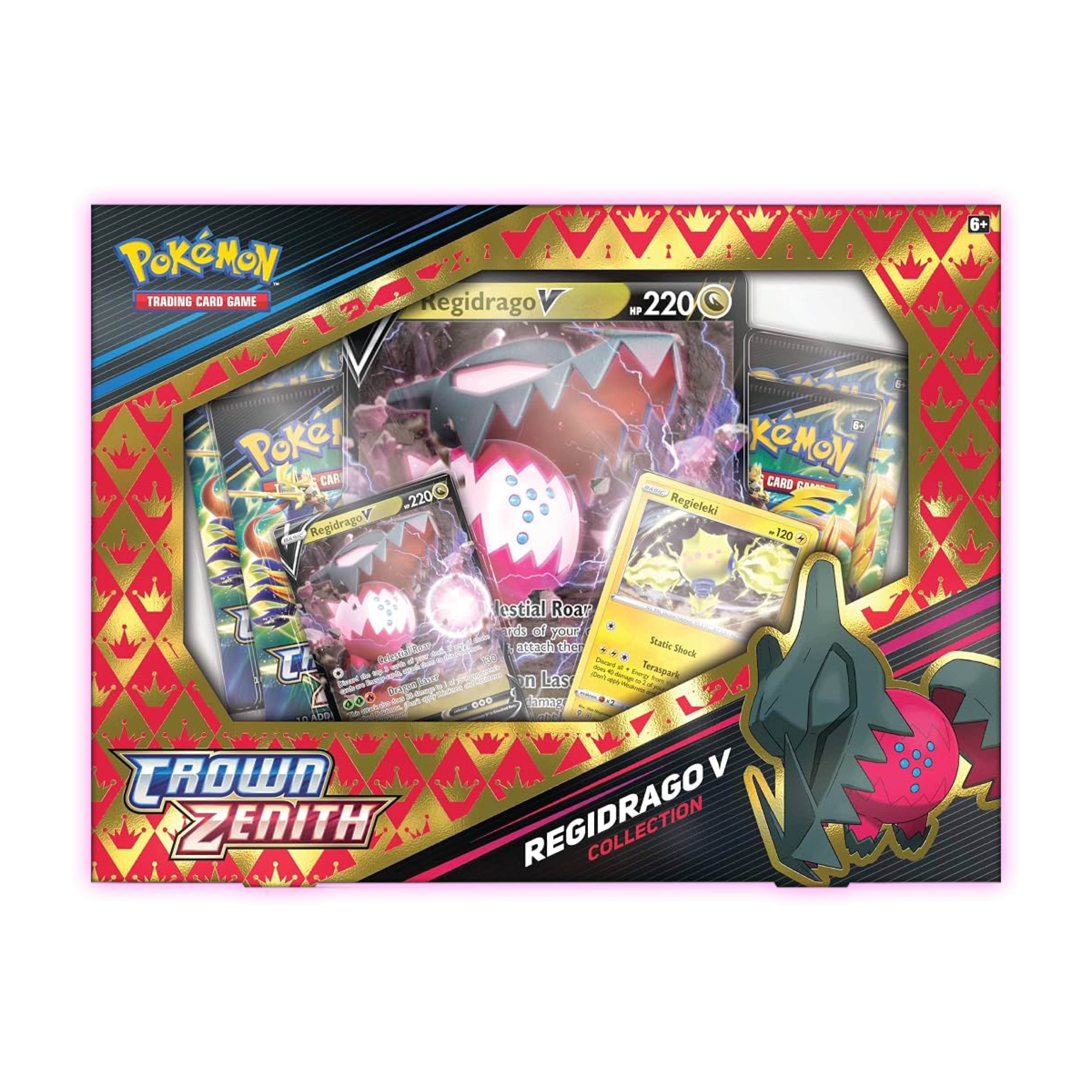 POKÉMON TCG Crown Zenith Regidrago V Collection Box - Front View - Triple 3 Collectibles