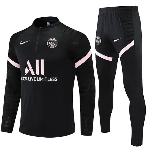 PSG Black and Pink 1/4 Zip Tracksuit | Suavekits
