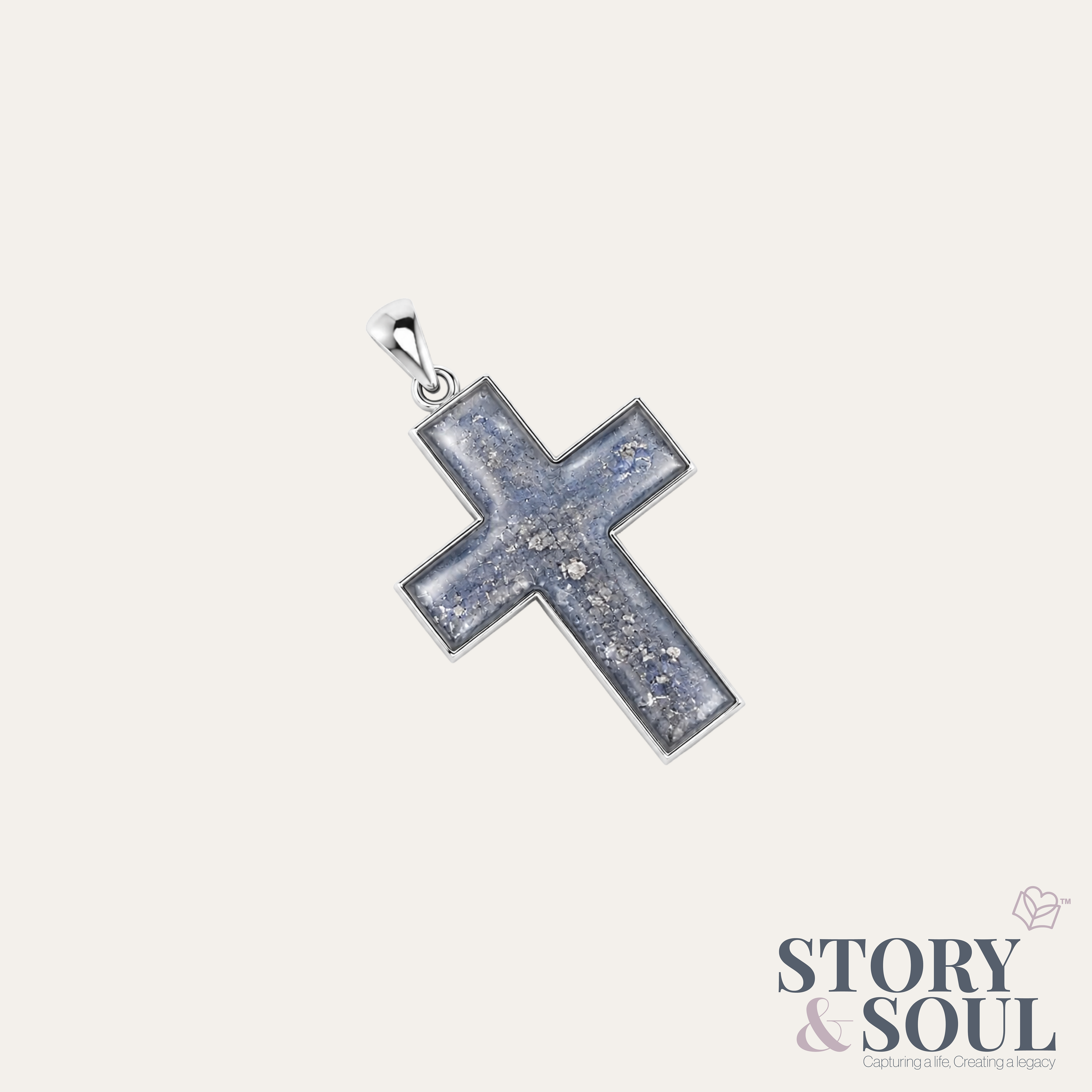 Cross Pendant With Resin Front View