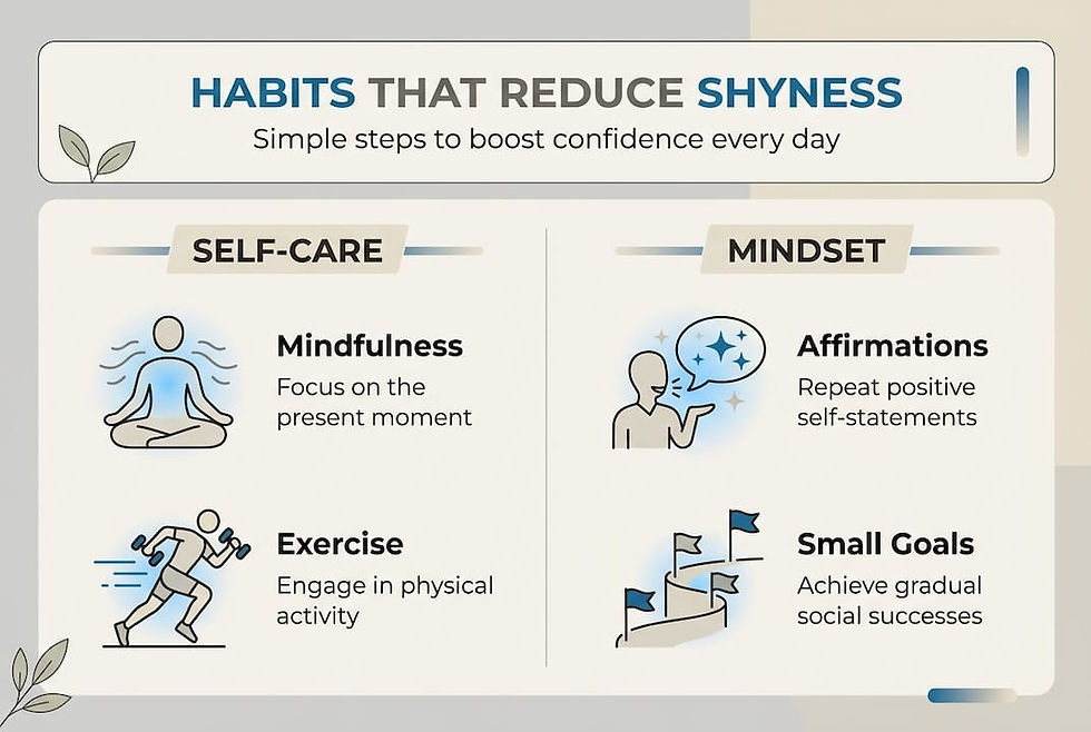 Infographic on shyness reduction daily habits
