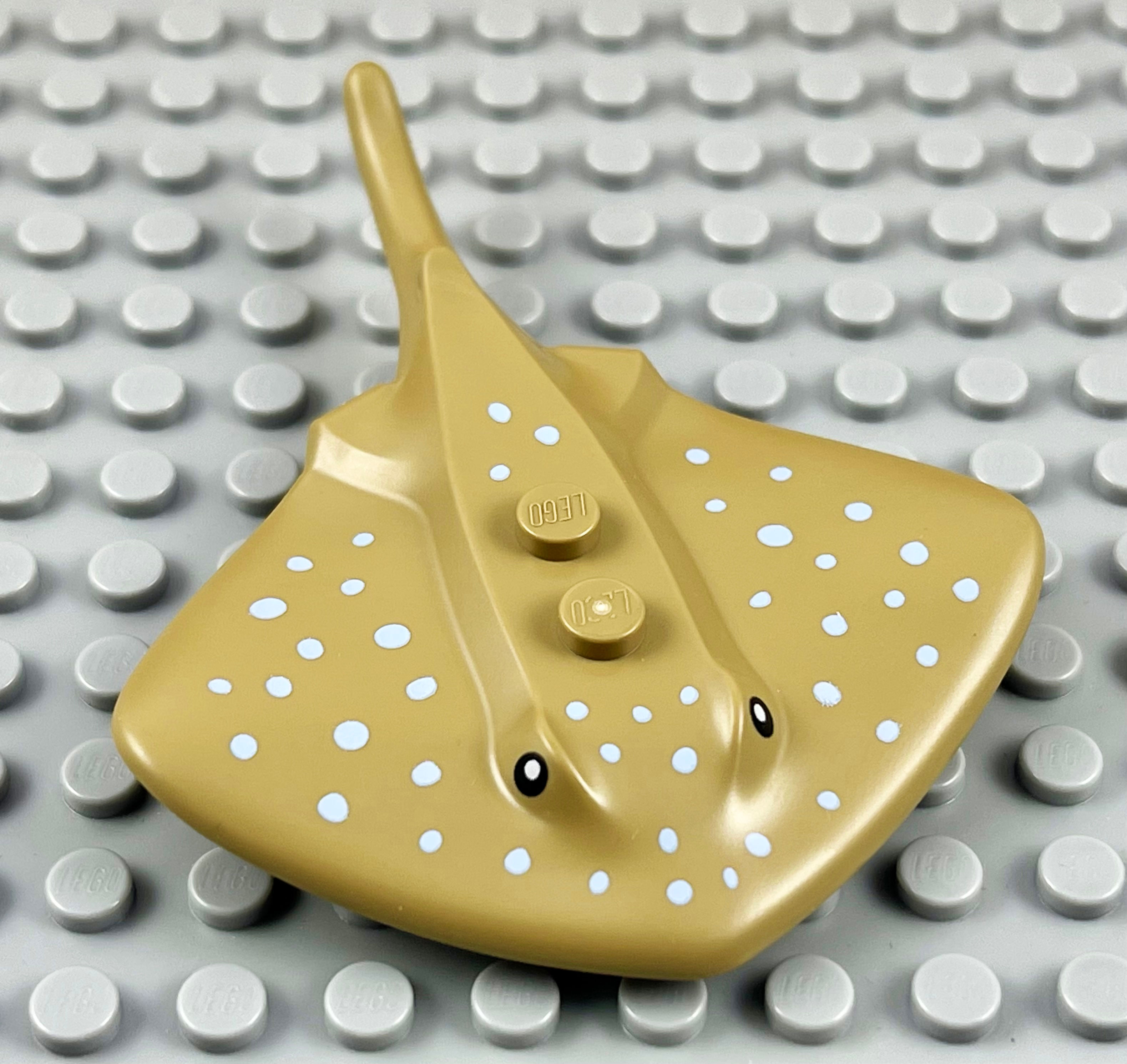 LEGO City Dark Tan Stingray w/ Blue Spots Ocean Animal Figure