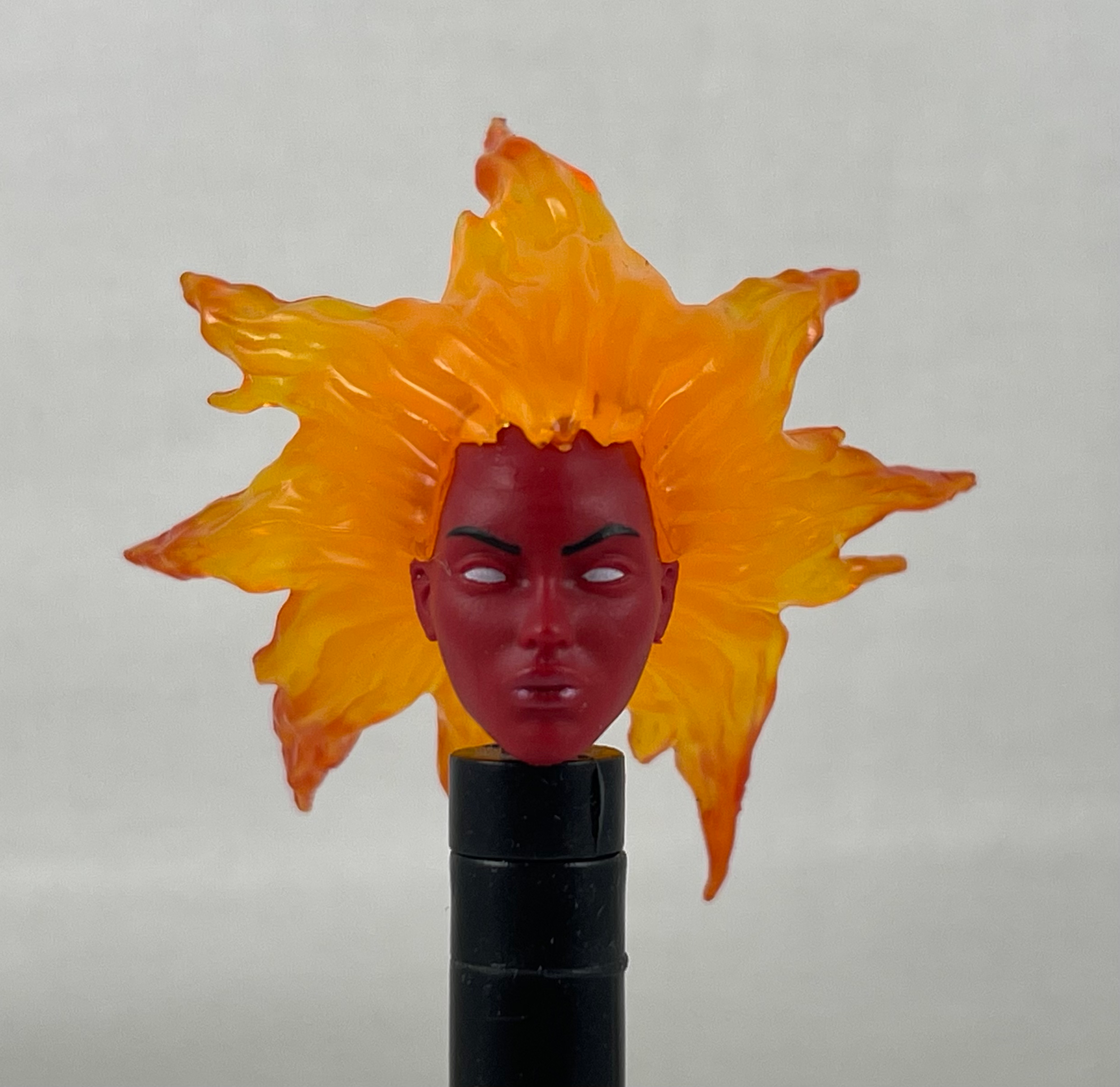 Marvel Legends Binary Fire Flame Female Head 1/12 Custom Fodd