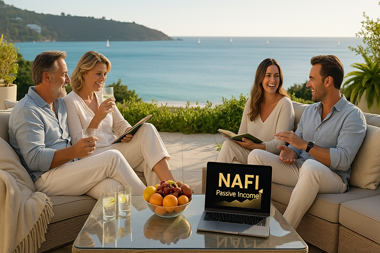 investors discussing mortgage note investing opportunities by the ocean