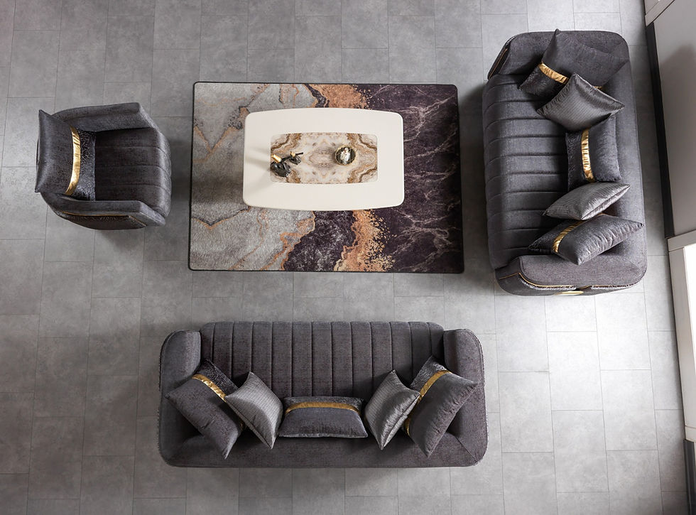 Thumbnail: AVANOS LUXURY GRAY Sofa Set (3+2+1)