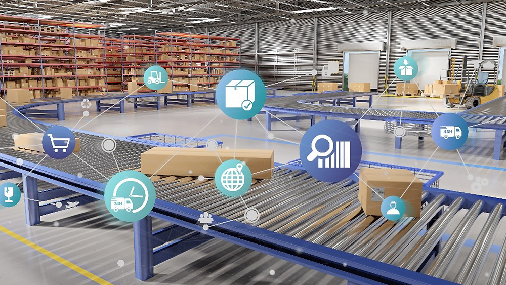 boxes showing the supply chain