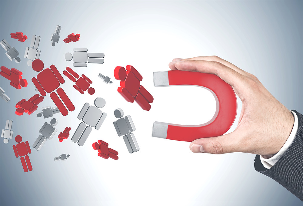 magnet attracting customers