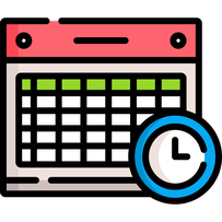 monthly calendar and clock