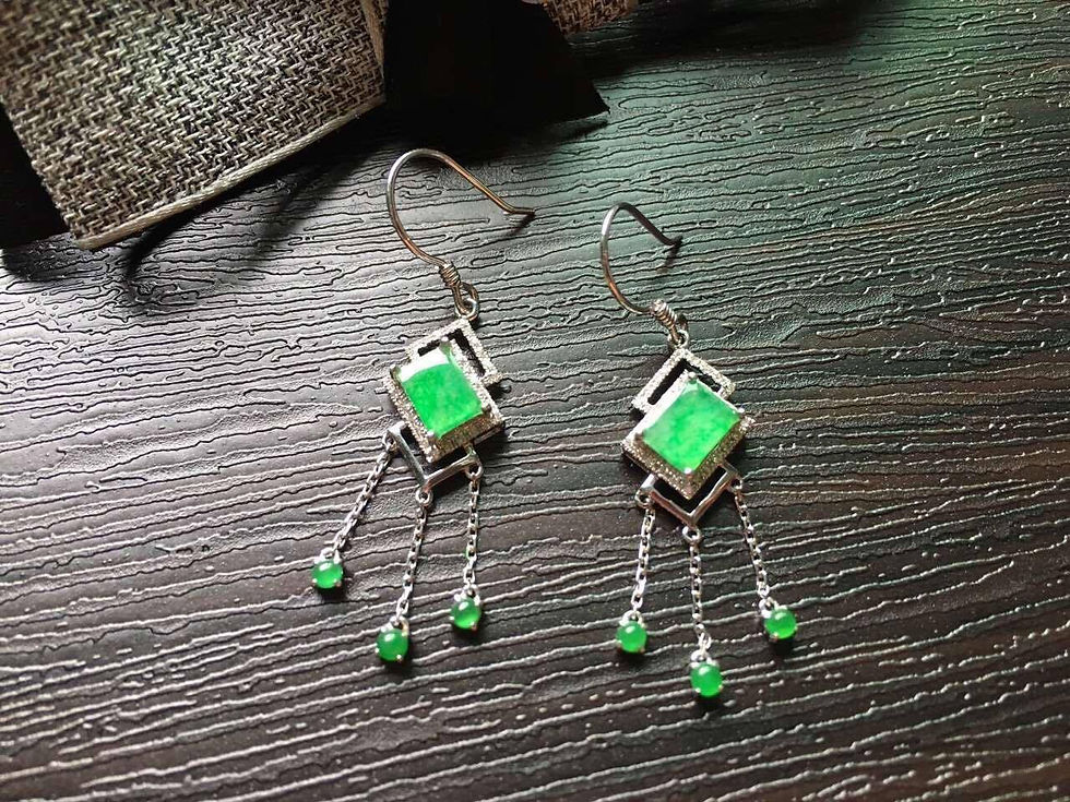 冰種翡翠耳環 Icy Jadeite Earring