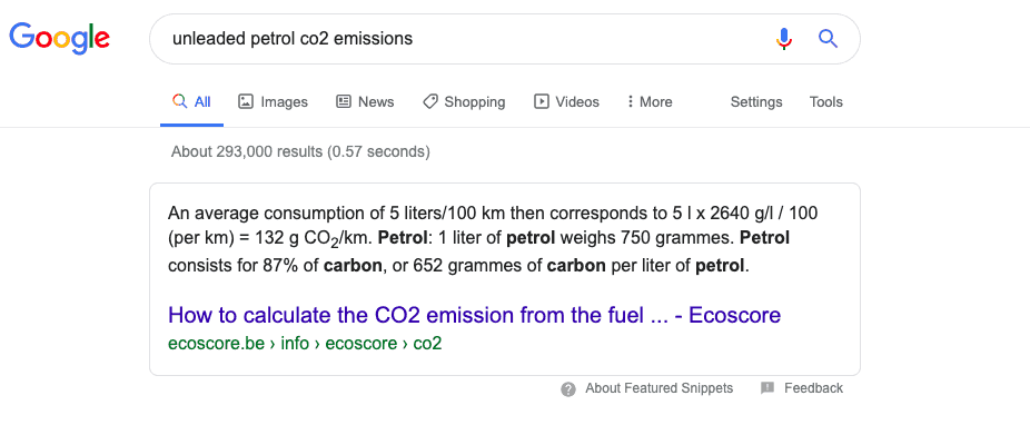 One minute of research into Carbon in petrol.