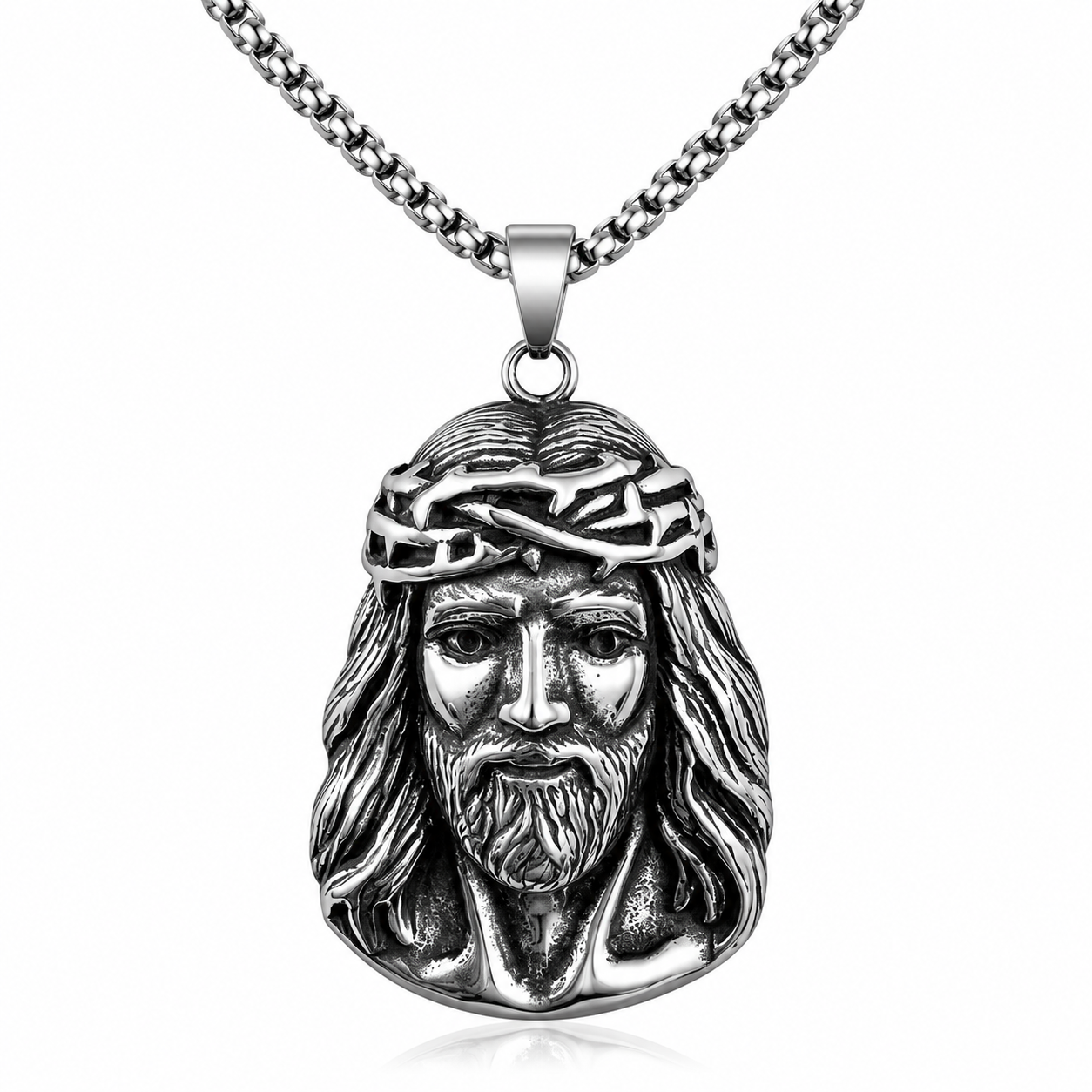 Stainless Steel Gothic Skull Pendant Necklace 89-1119