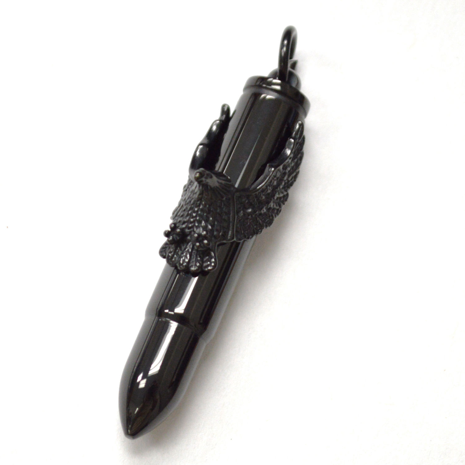 Bullet with Eagle Black Plated Pendant 86-2876B