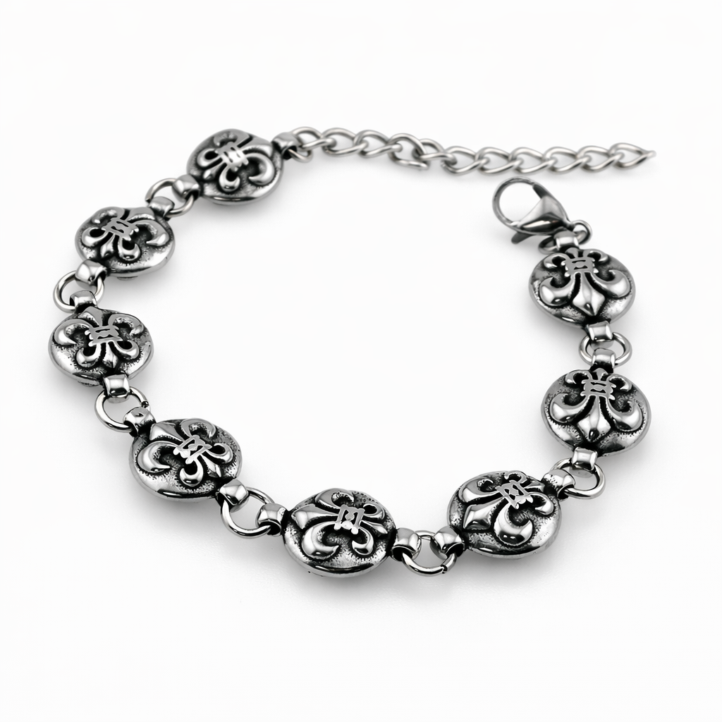Fleur De Lis Stainless Steel Bracelet 84-2095