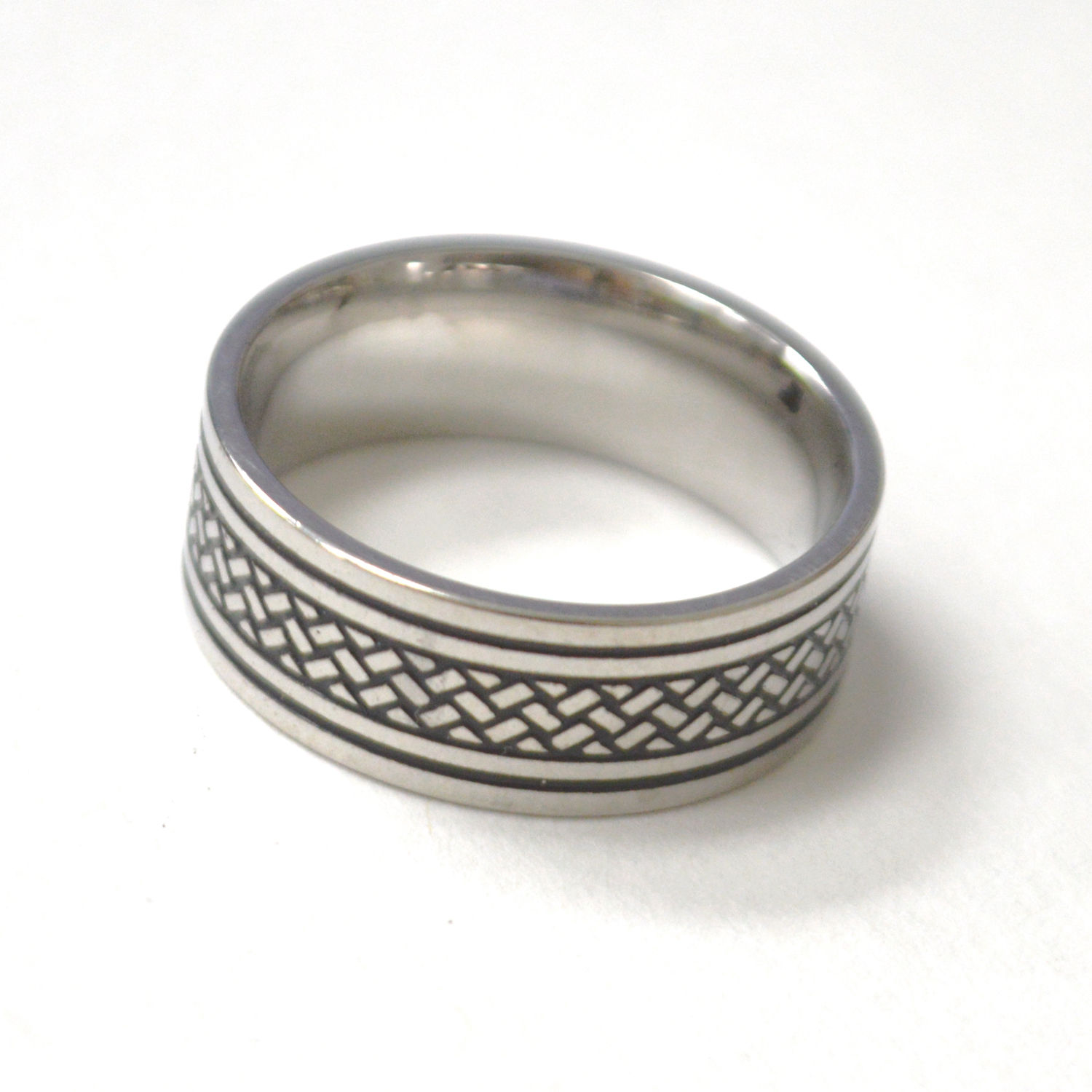Geometric Pattern Stainless Steel Ring 81-1807