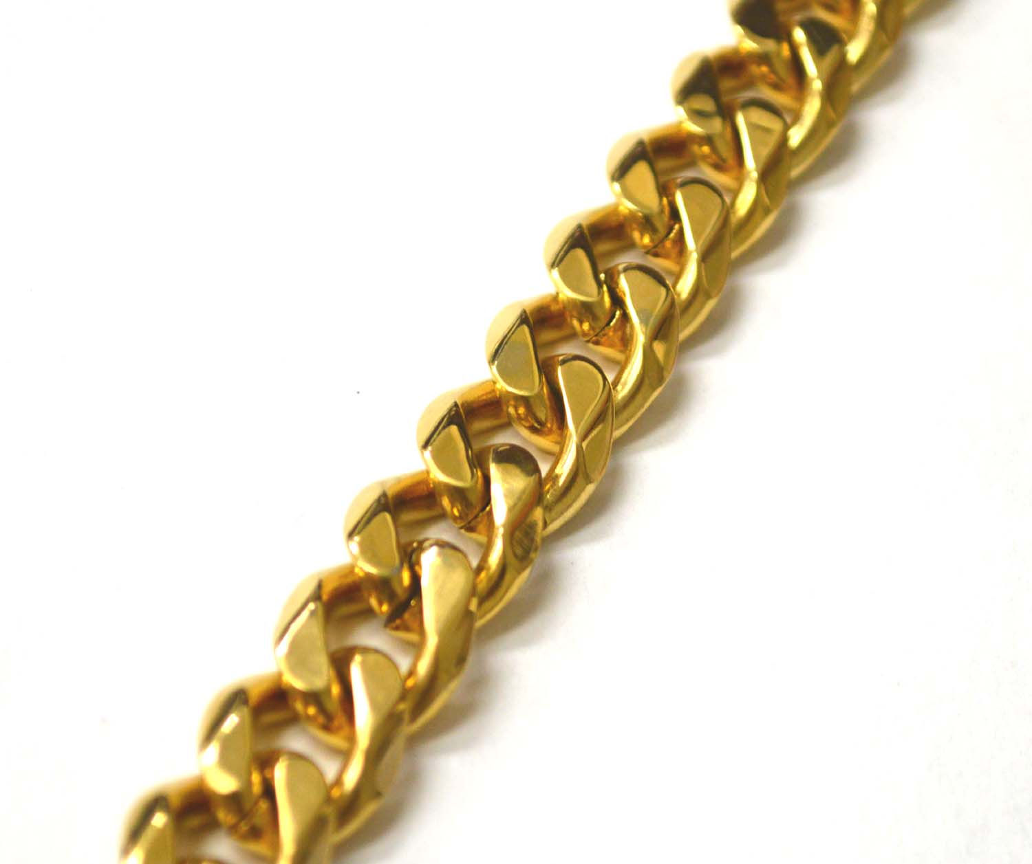 13mm Miami Gold Plated Stainless Steel  Bracelet 84-239G-Mia-13