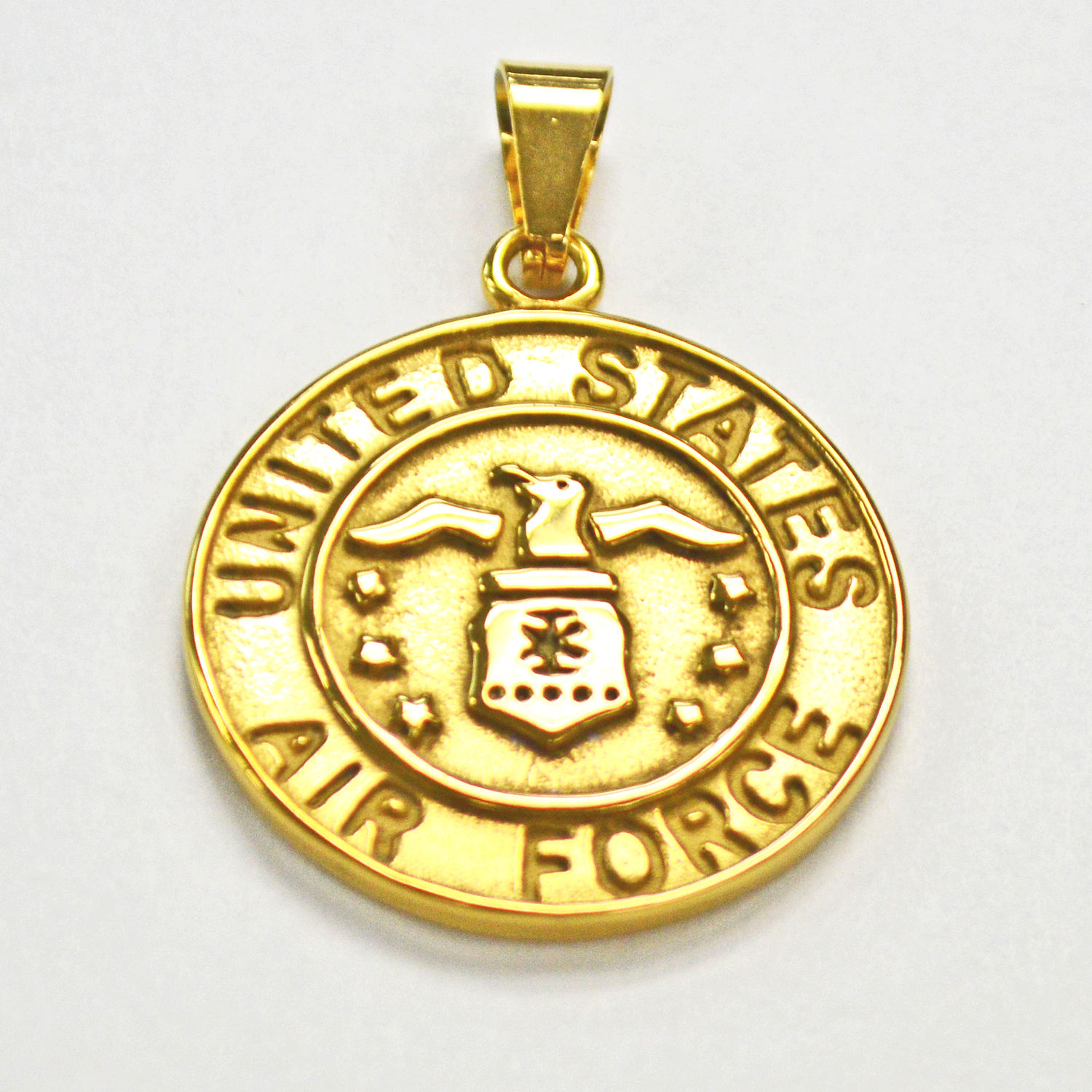 US Air Force Medallion Pendant Gold IP Plate 86-870G