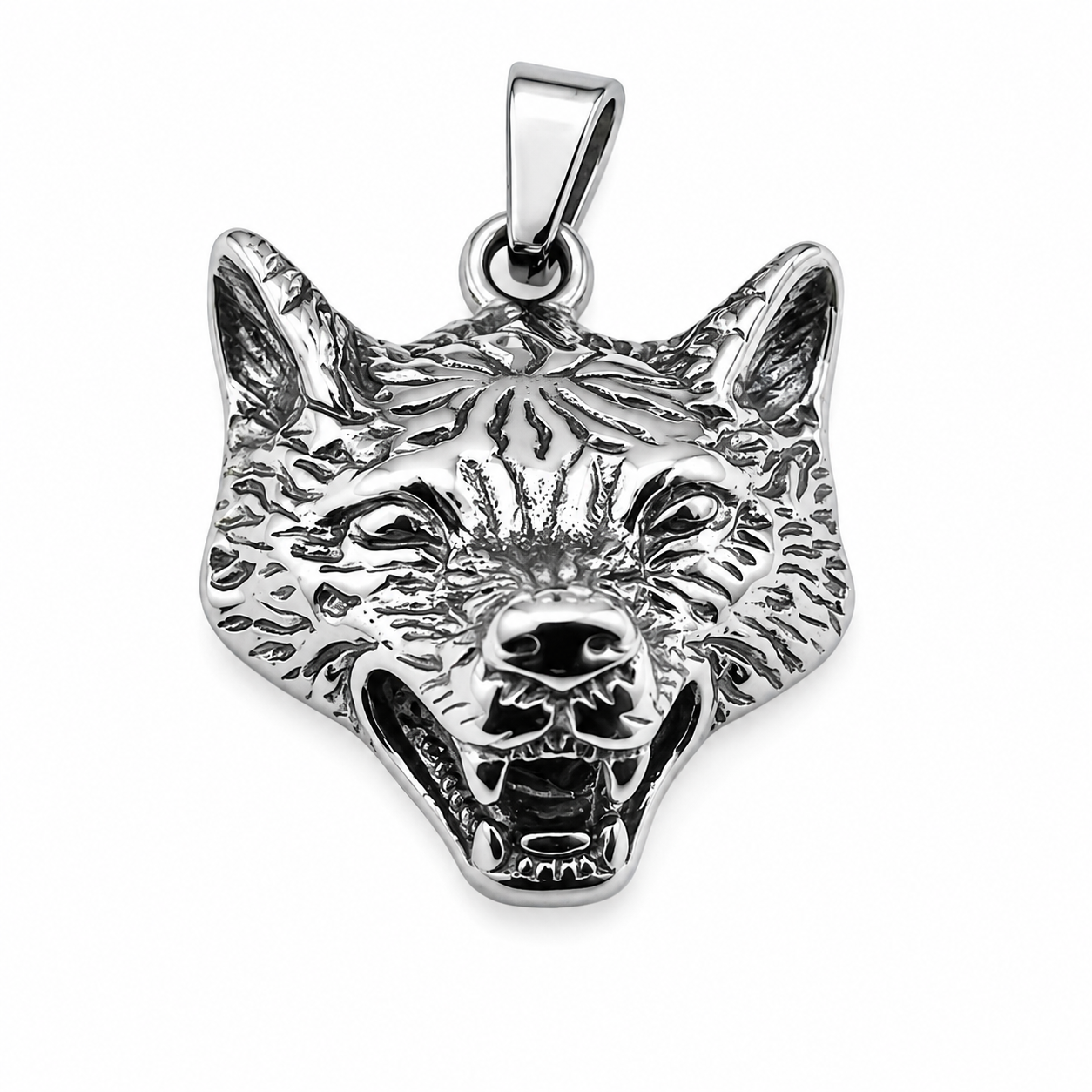 Stainless Steel Wolf Head Pendant  86-6223S