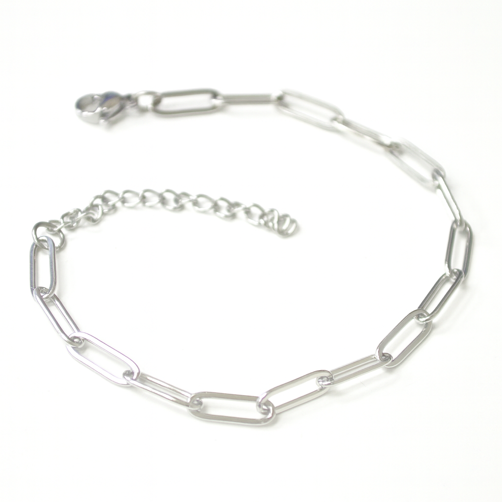 Paper Clip Stainless Steel Bracelet 84-1982S-4x12 (2/pkg)