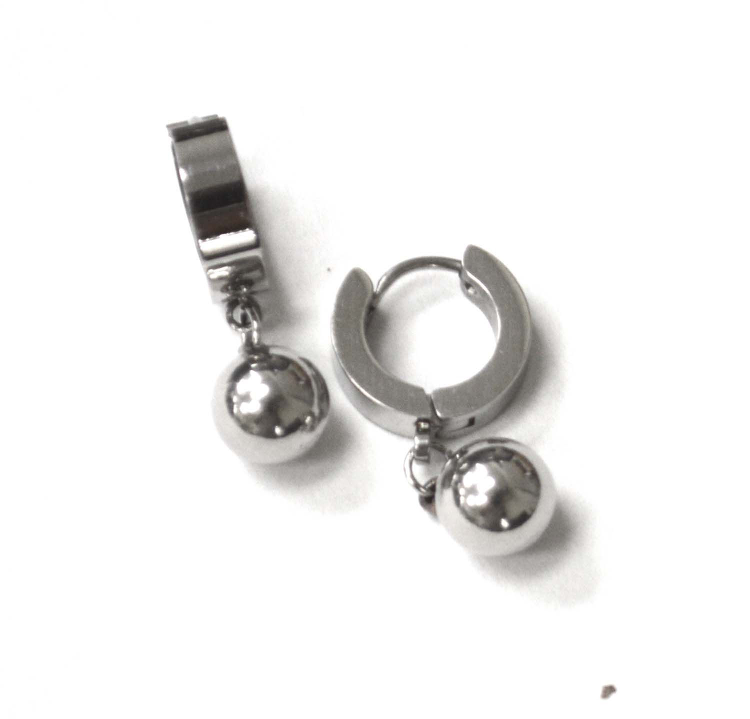 Dangling Ball Stainless Steel Huggies 83-894S