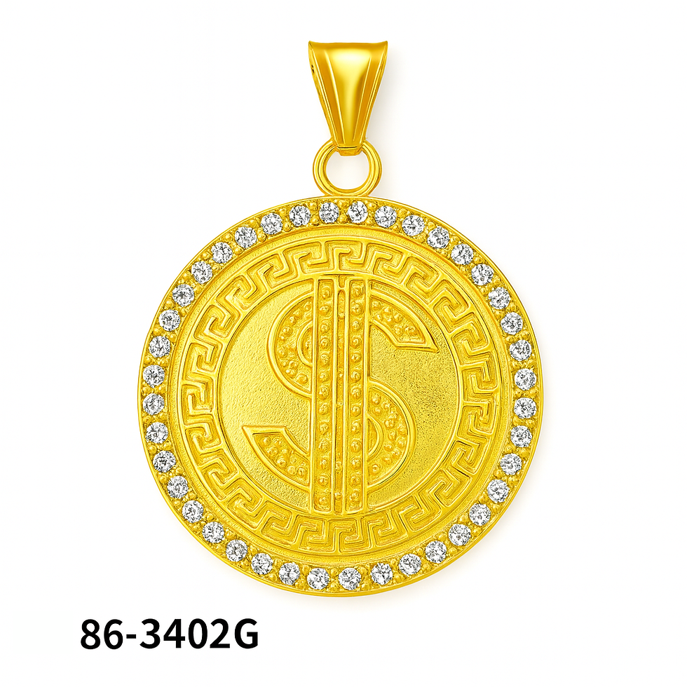 $ Dollar Hip Hop Gold IP Plated Pendant 86-3402G