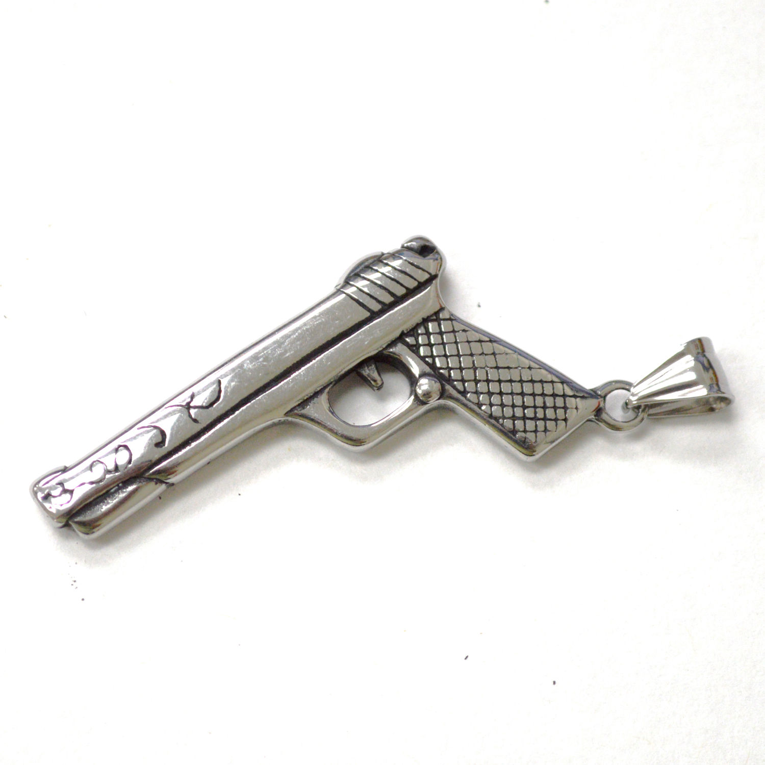 Pistol Gun Stainless Steel Pendant 86-3155