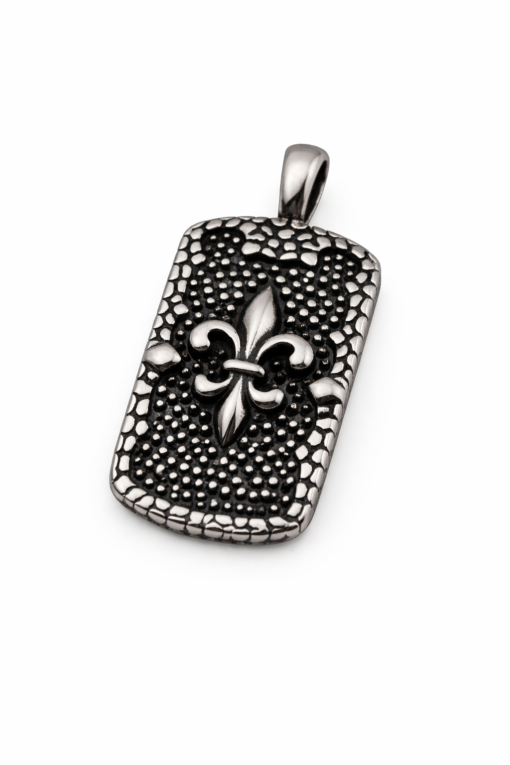 Fleur De Lis Tag Stainless Steel Pendant 86-3485