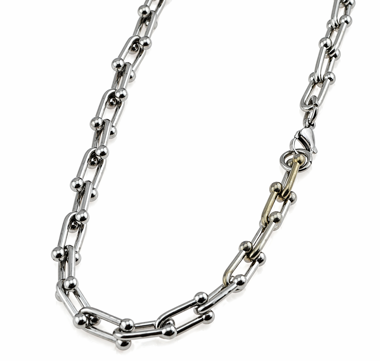 Designers Inspired U Link Stainless Steel Chain Necklace 85-296S-7