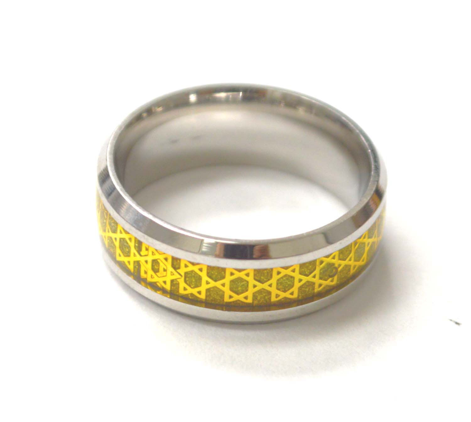 2 Tone Gold Star of David All Around Ring 81-1498G