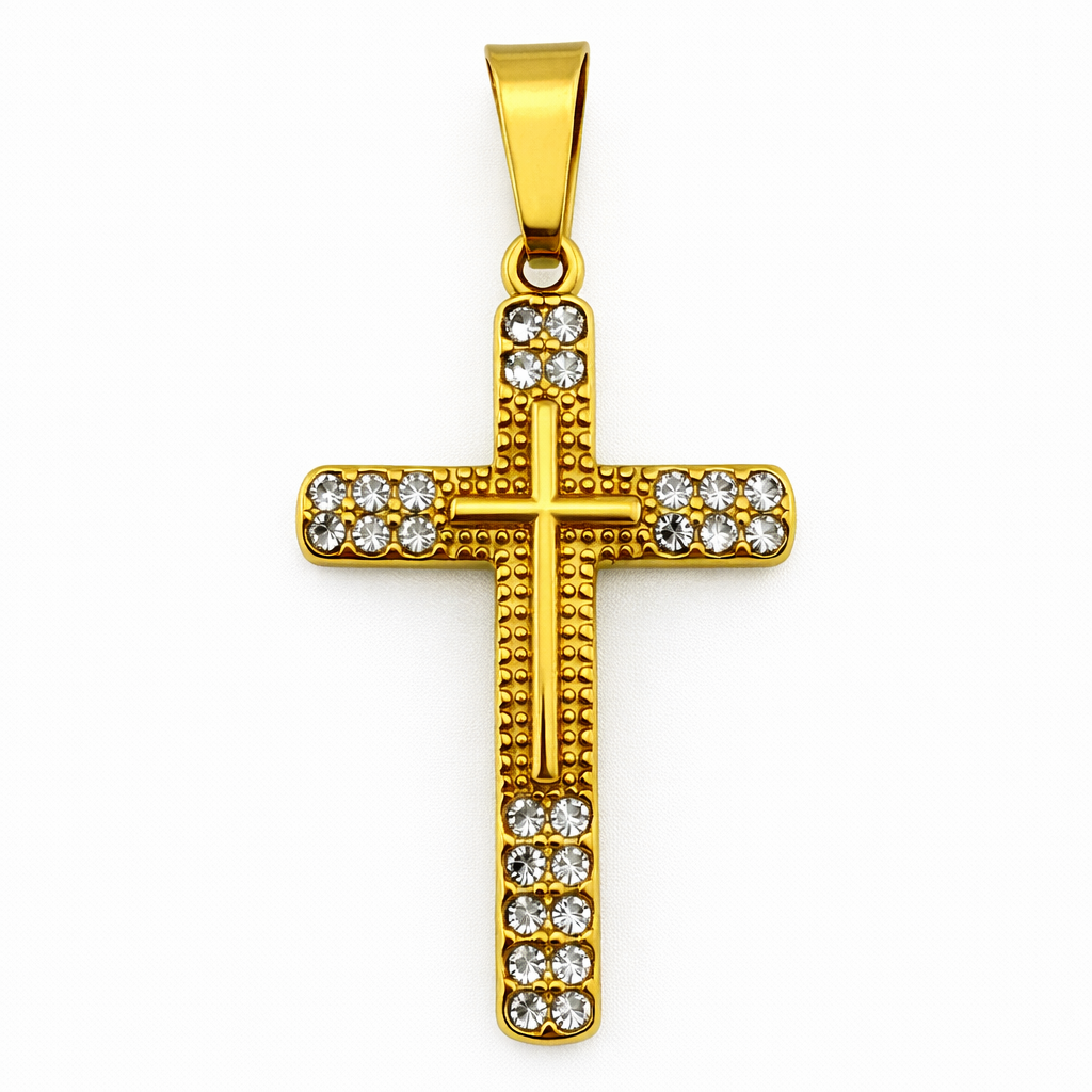 Cross Gold Plated Stainless Steel Pendant 66-6111G