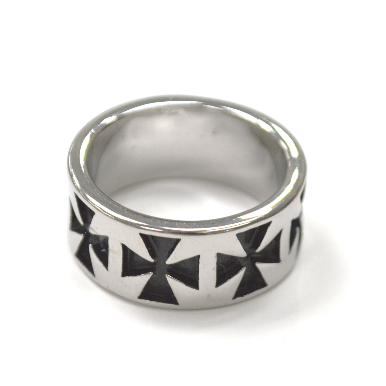 Maltese Cross Stainless Steel Ring 81-1928