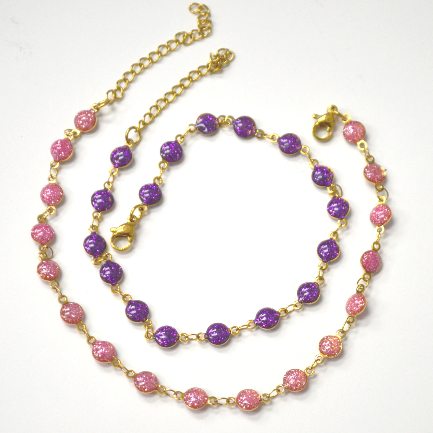 Beaded Gold IP Plated Anklet 82-258G