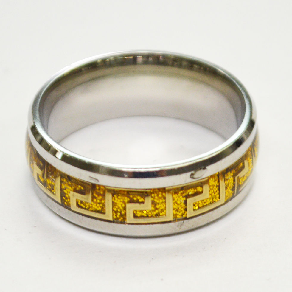 2 Tone Gold IP Plated Stainless Steel Ring 81-1427G