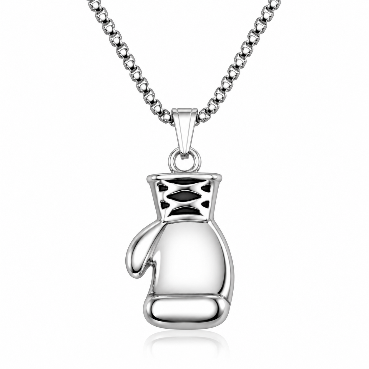 Stainless Steel Boxing Glove Pendant Necklace 89-1144