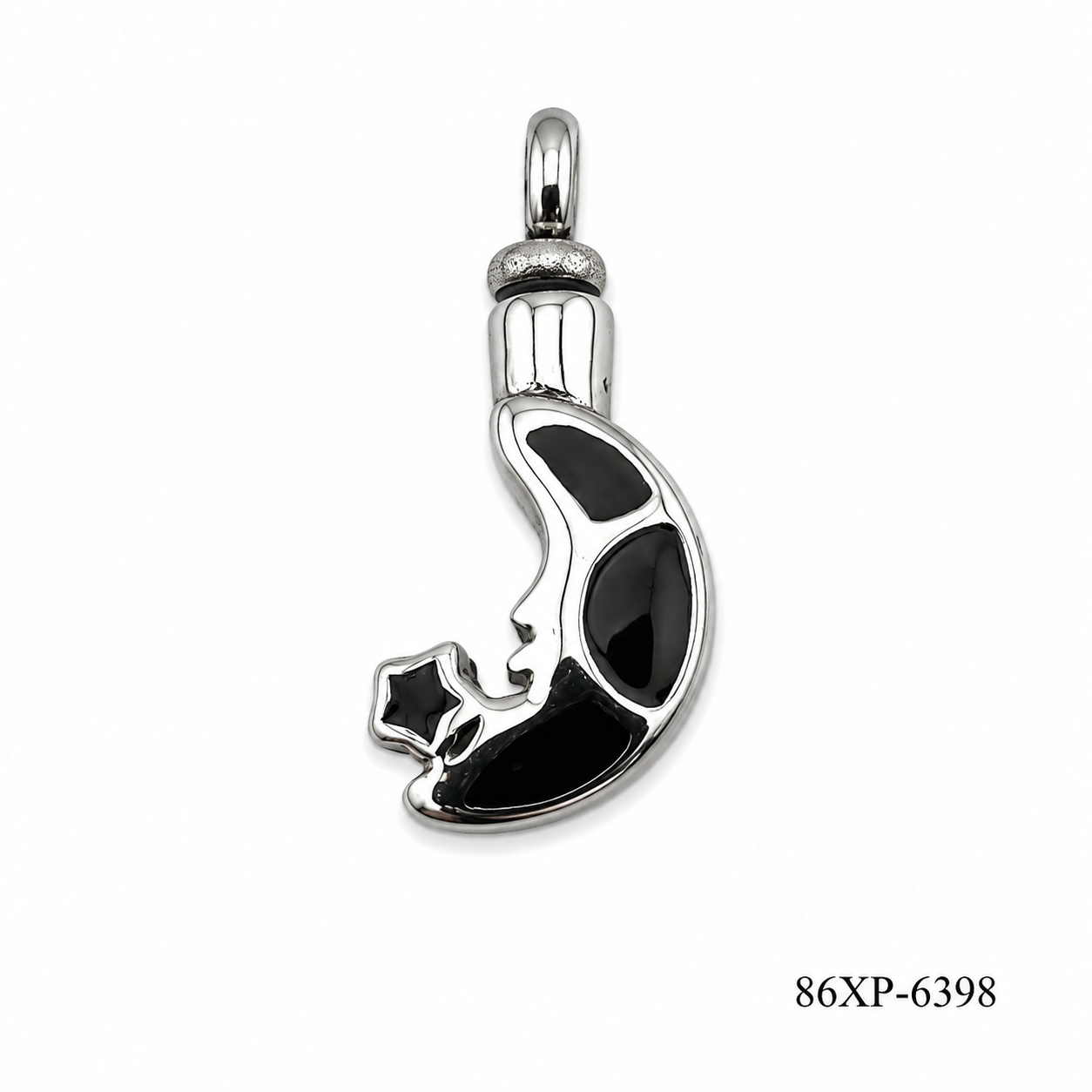 Stainless Steel Crescent Moon Essential Oil Diffuser Pendant 86XP-6398