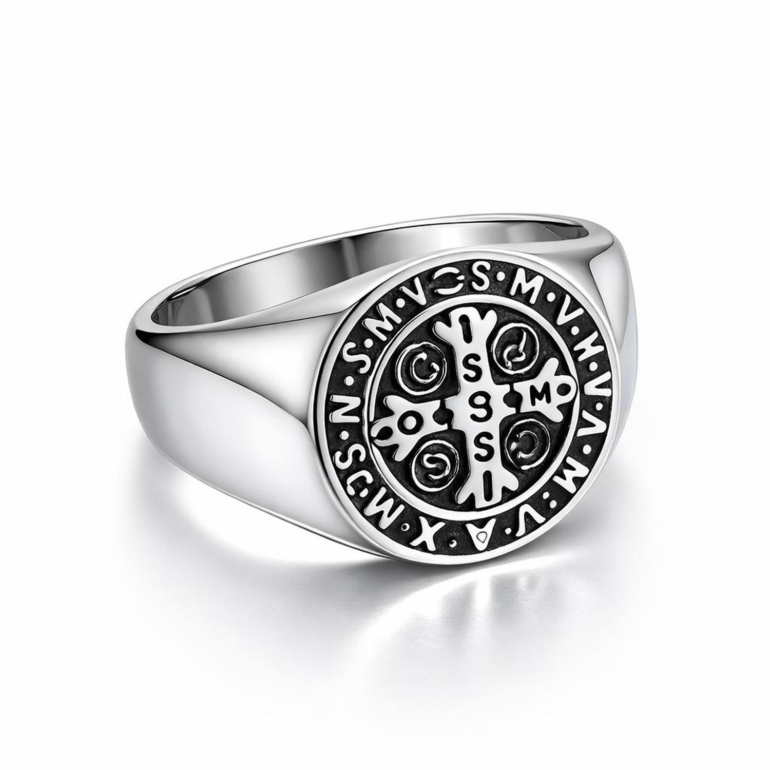 Saint Benedict Stainless Steel Ring 81-5023S