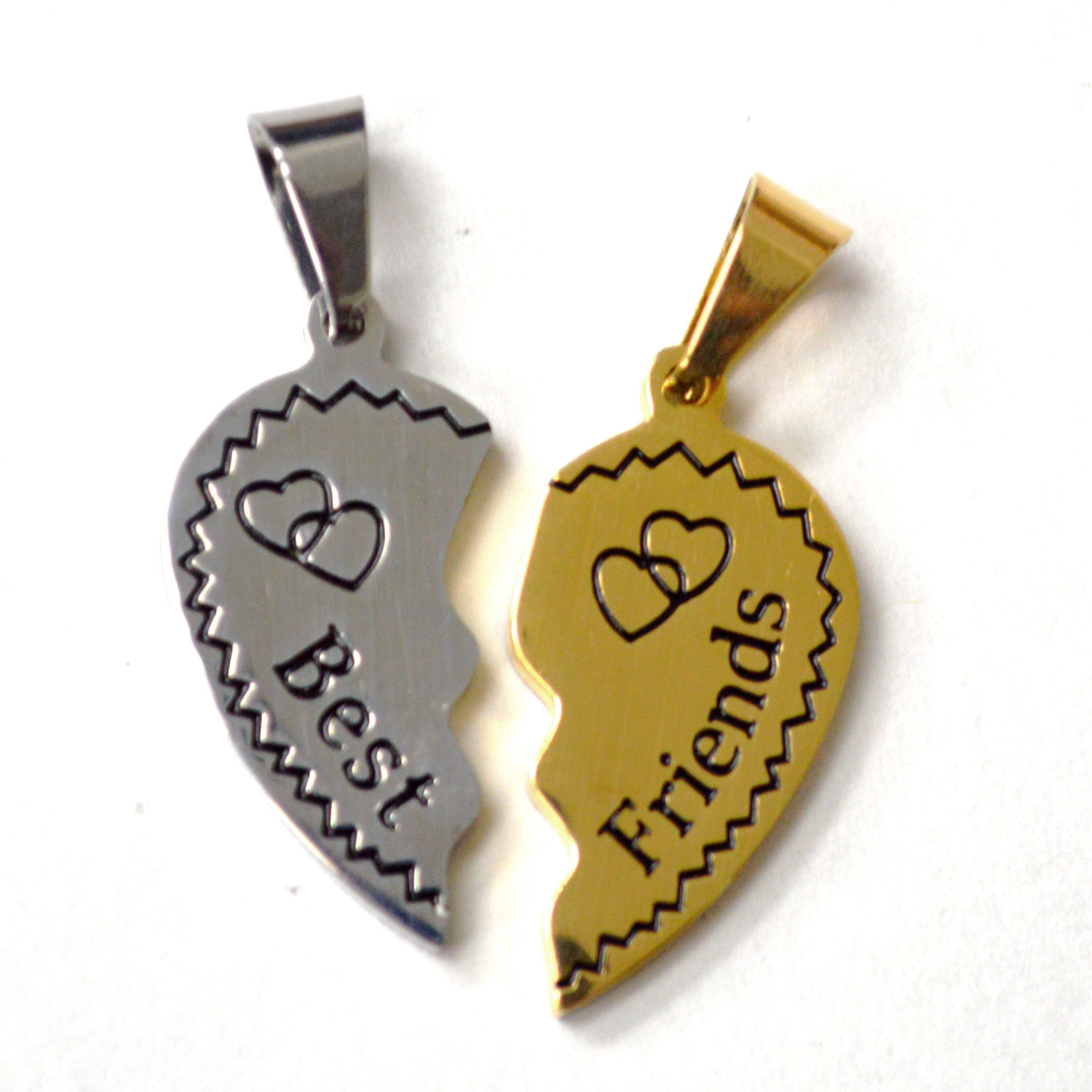 Best Friend Breakable Heart 2 Tone Pendant 86-1596-2TG