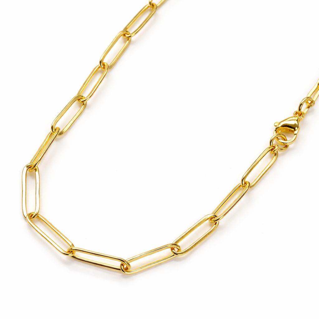 Paperclip 14K Gold IP Plated Stainless Steel Chain
