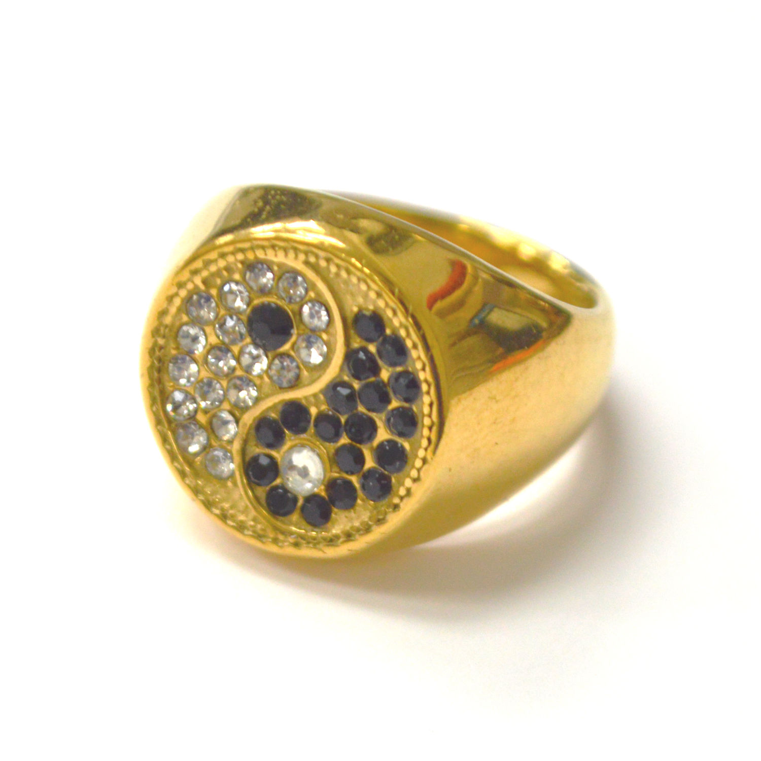 Ying and Yang Gold IP Plated Ring 81-1902G