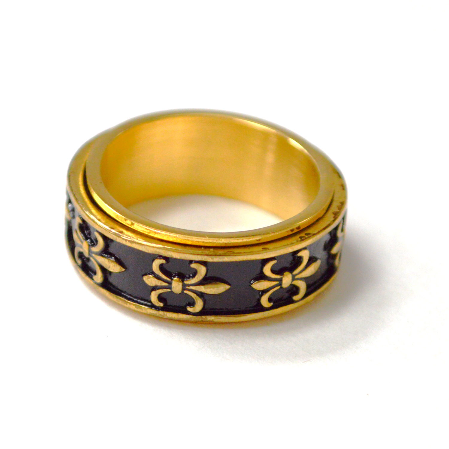 Fleur De Lis Gold IP Plated Ring 81-1233G