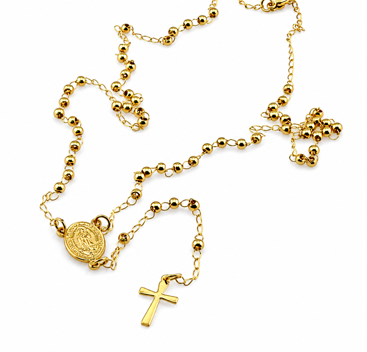3mm Gold IP Plated Rosary 87-35G-3