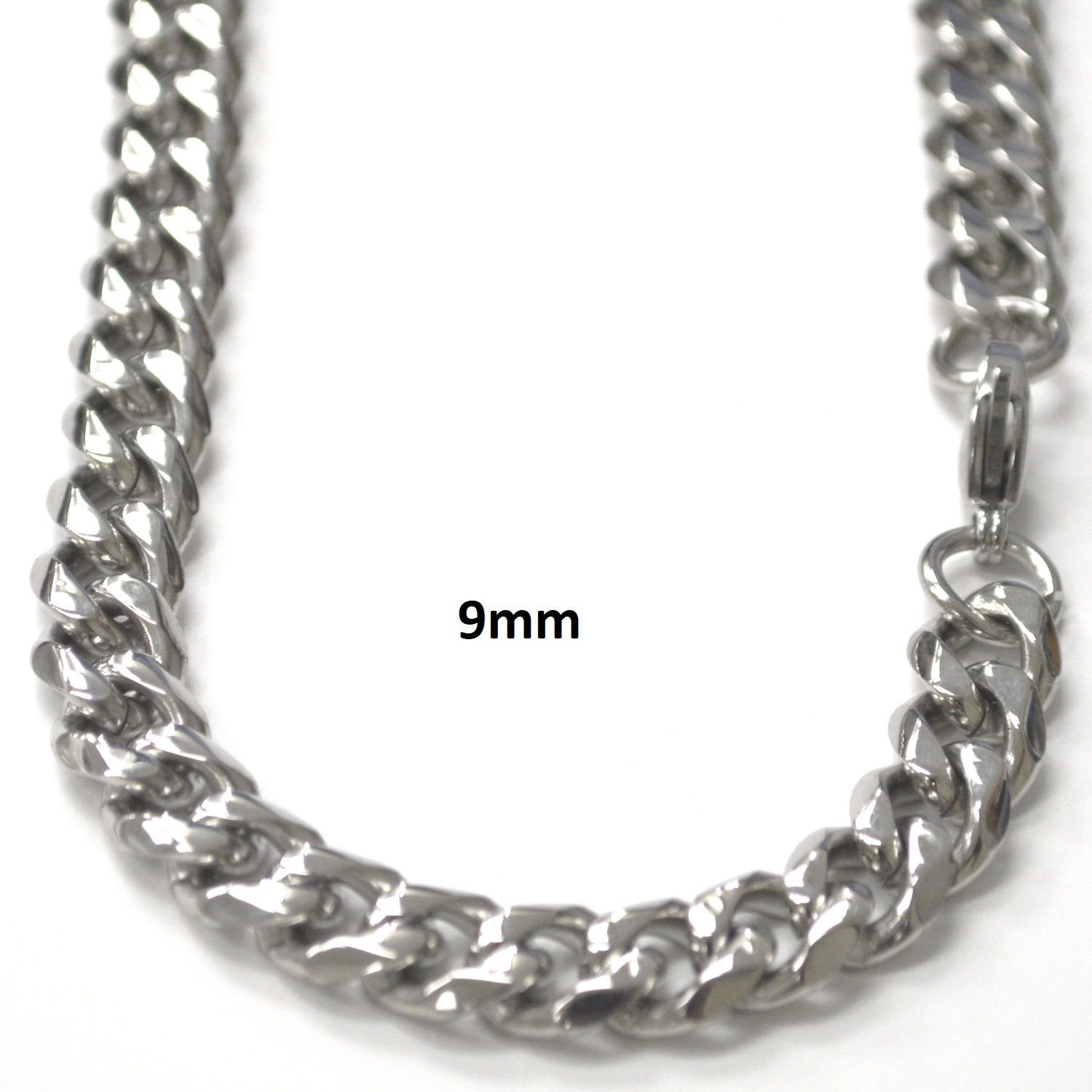 9mm Miami Cuban Stainless Steel Chain 85-239S-Mia-9