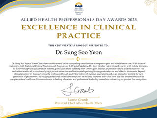 Celebrating Excellence: Dr. Sung Soo Yoon Receives Allied Health Professionals Day Award 2025