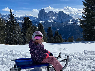 Sledding in the Dolomites, Ortisei