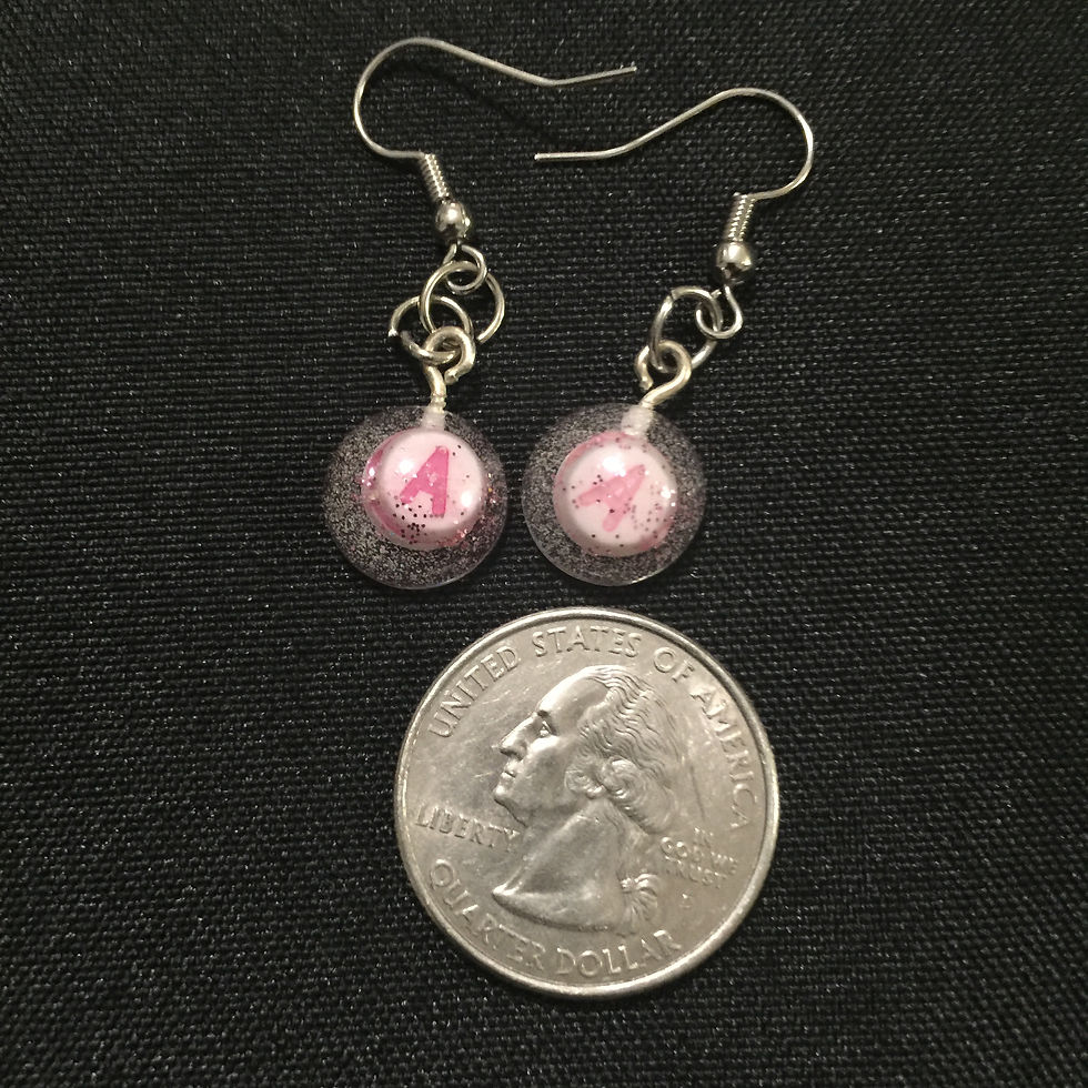 RESIN WITH LETTER A EARRINGS