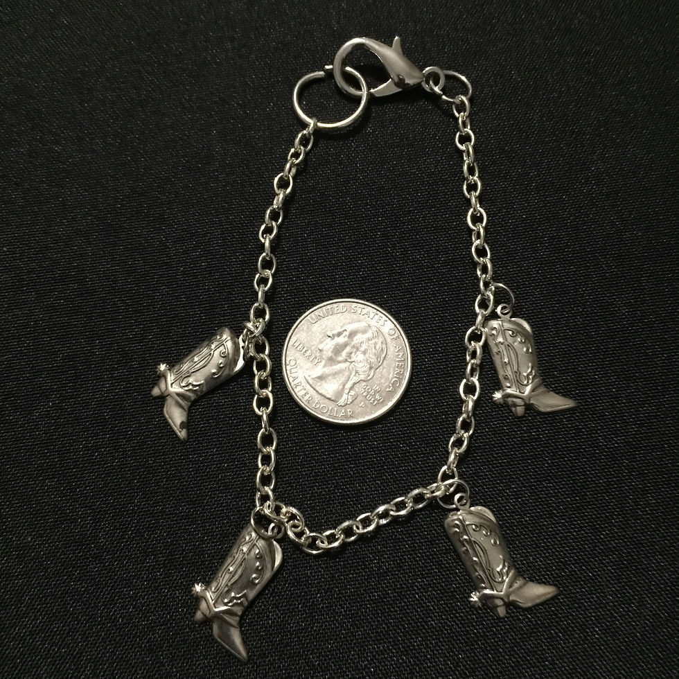 SILVER COWOY BOOTS BRACELET