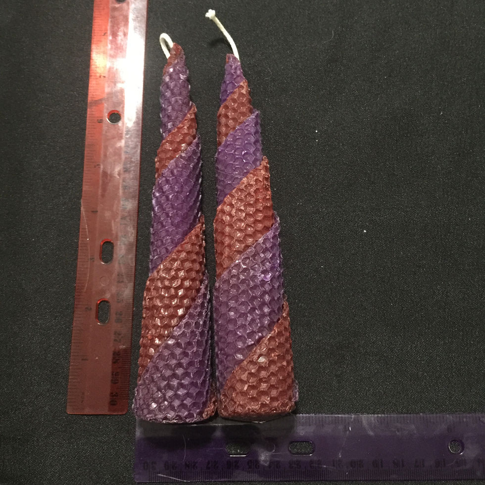 TWO COLORED BEESWAX CANDLE (2)