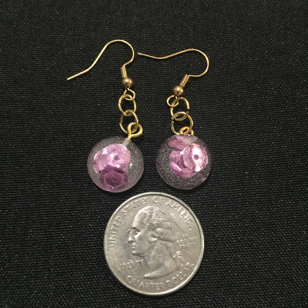 RESIN WITH PINK SEQUNS RARRINGS