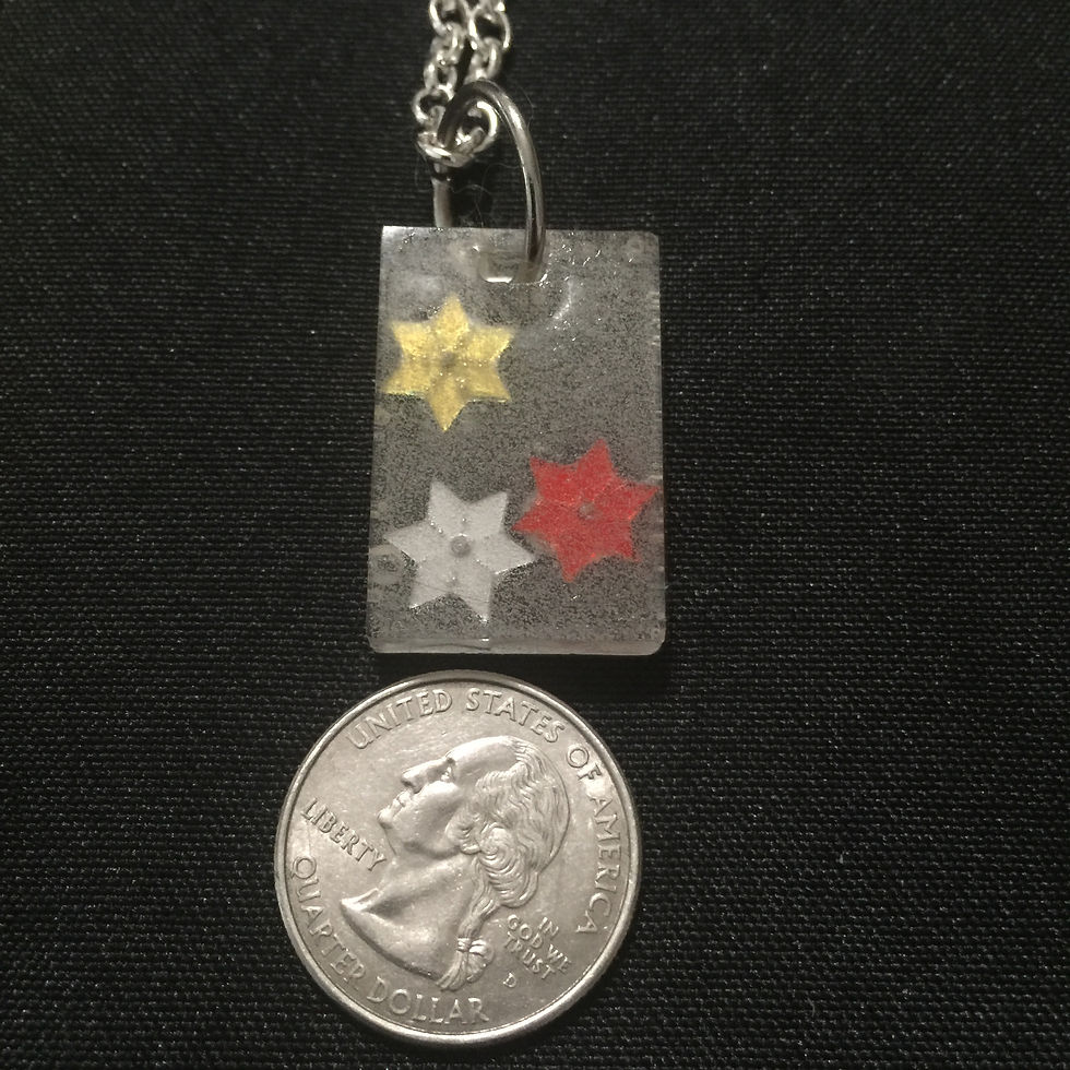 RESIN RECTANGLE WITH STARS