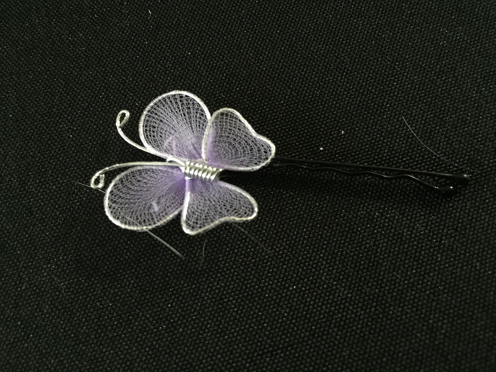 PURPLE BUTTERFLY BOBBY PIN